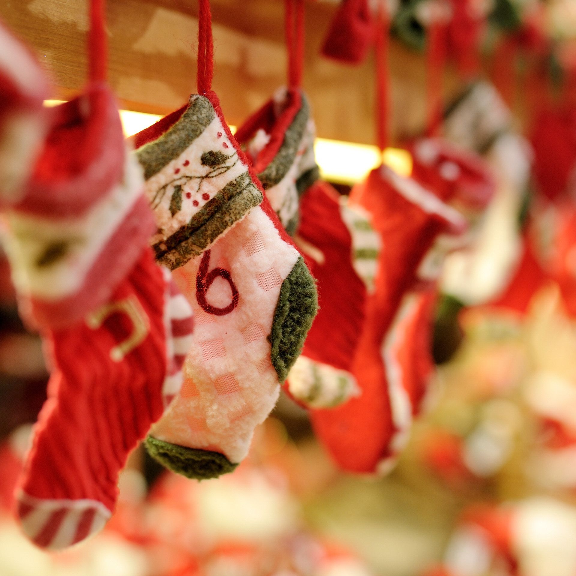 A Row of Christmas stockings