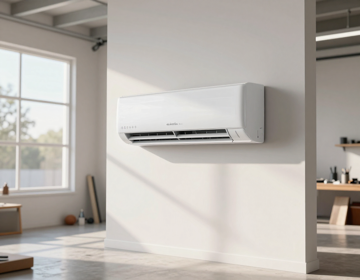 Wall-mounted ductless mini split unit in a bright Texas sunroom