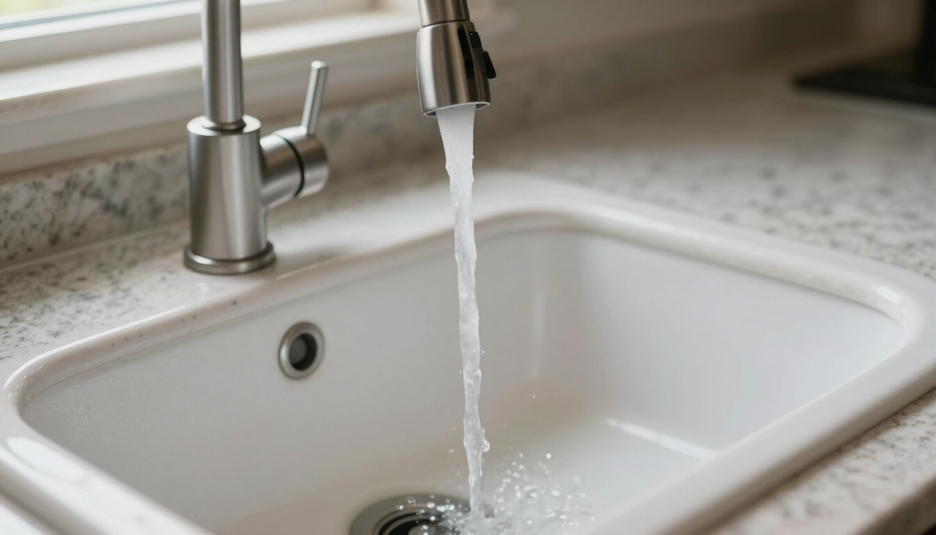 Discolored water running from a residential faucet in a Central Texas home