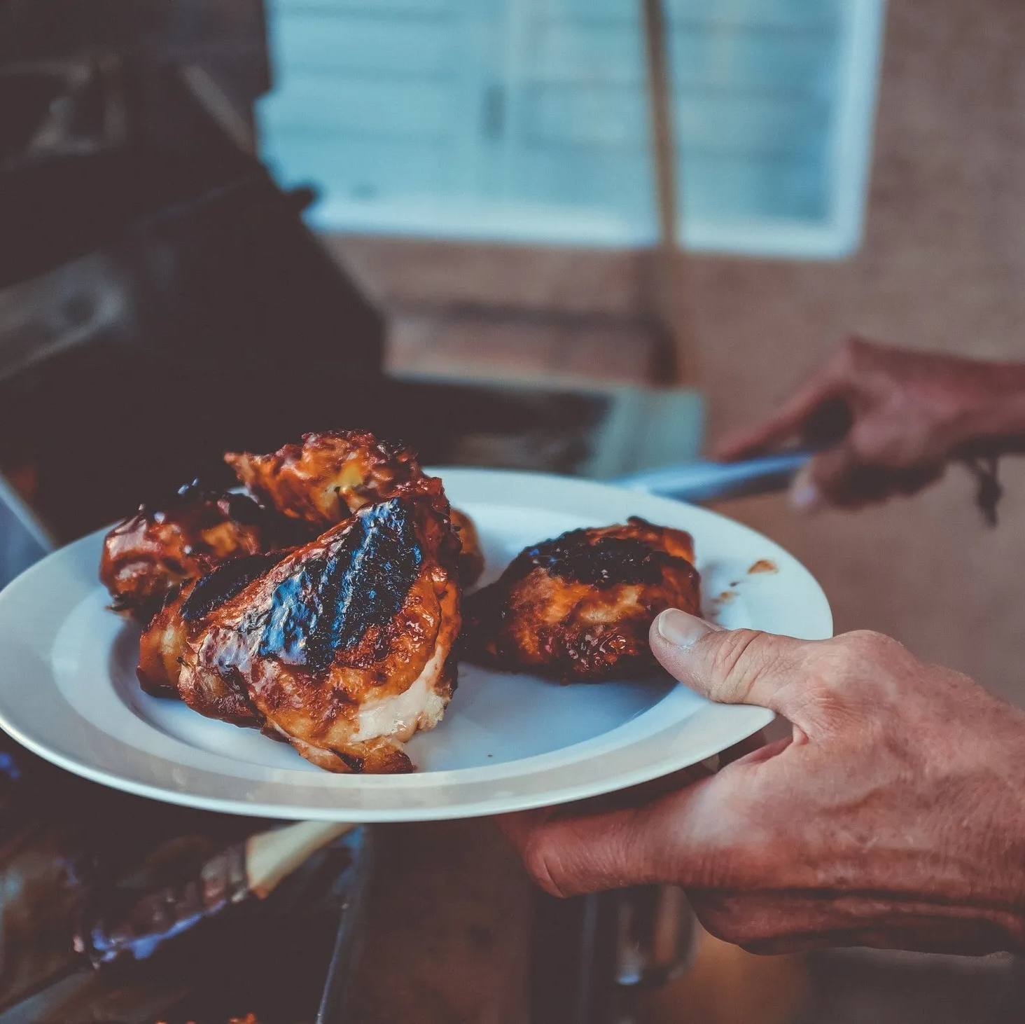 Grilled BBQ chicken plate