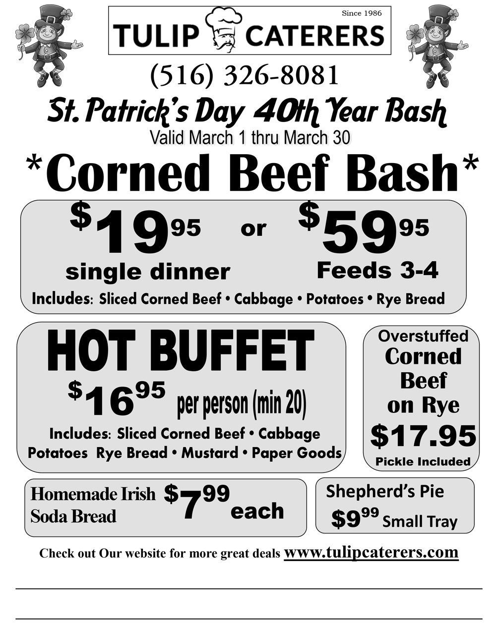 St Patrick's Menu 2026