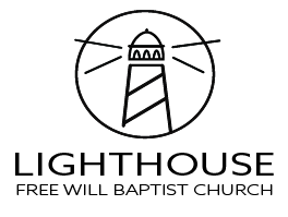 Lighthouse logo with beacon icon and text “Lighthouse Free Will Baptist Church”