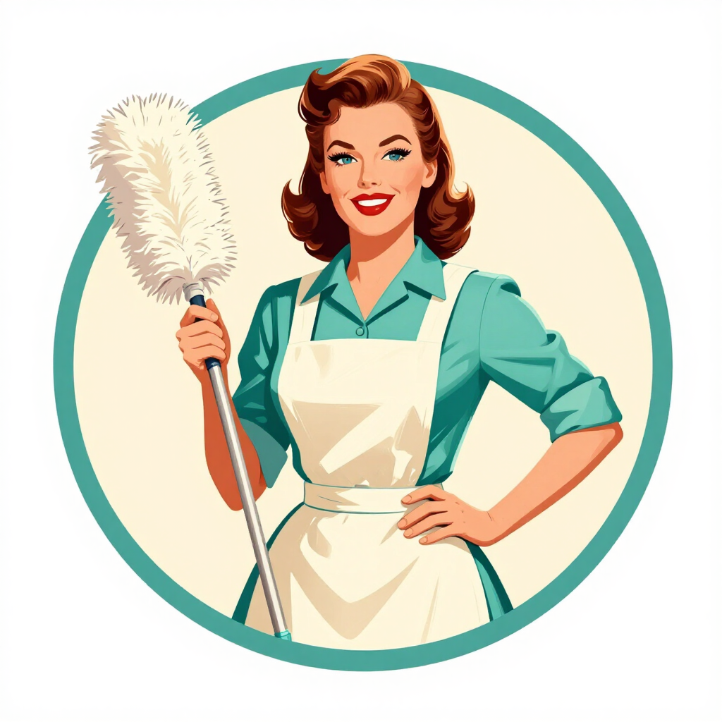 Damen Home Services retro pin-up logo