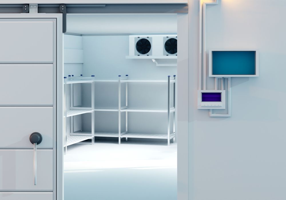 warehouse with shelves for food storage