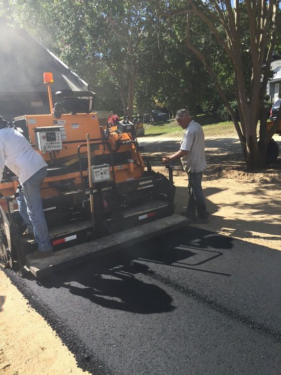 Asphalt Paving — Road roller working on the construction site in Tallahassee, FL