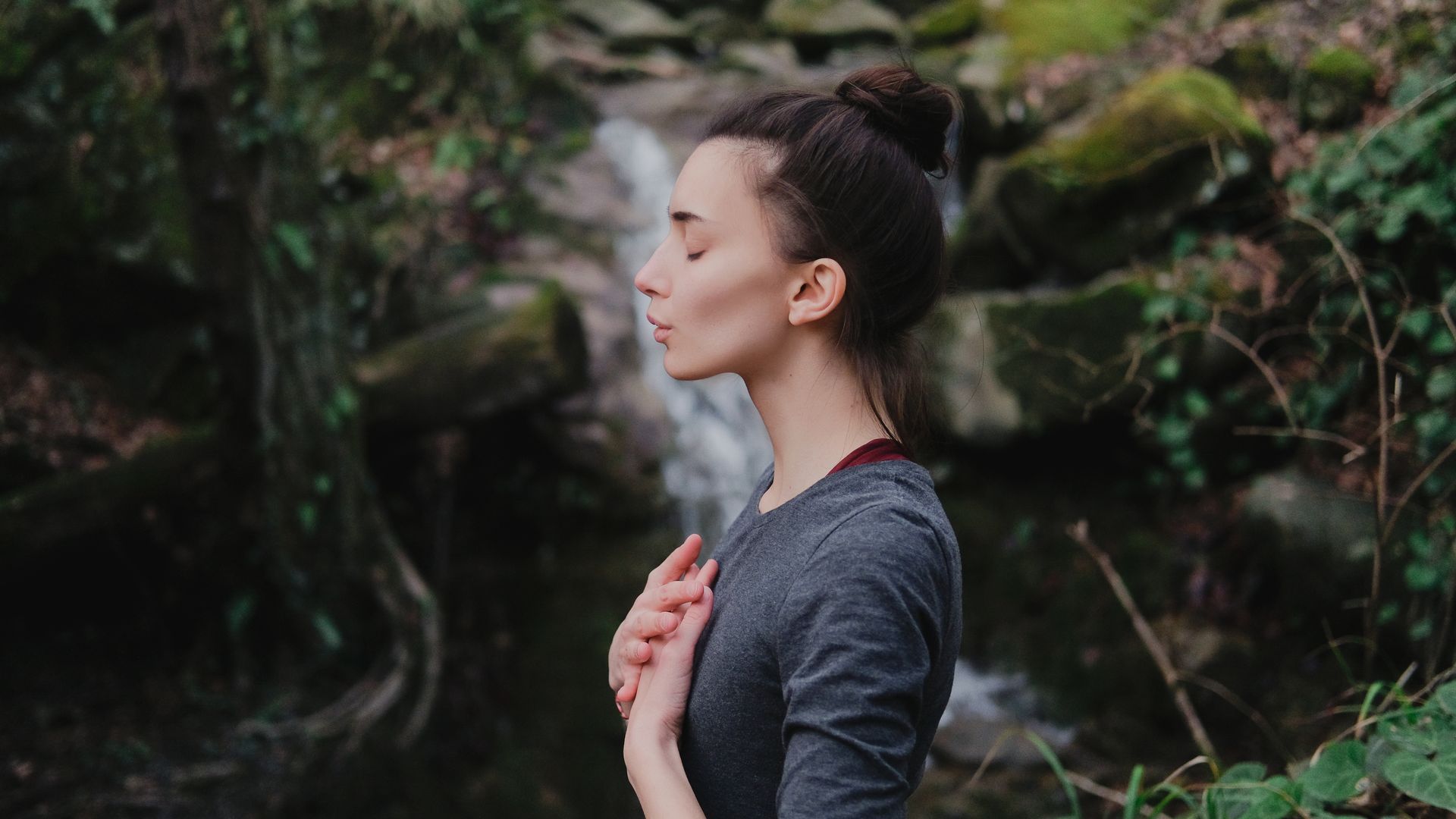 Woman breathing
