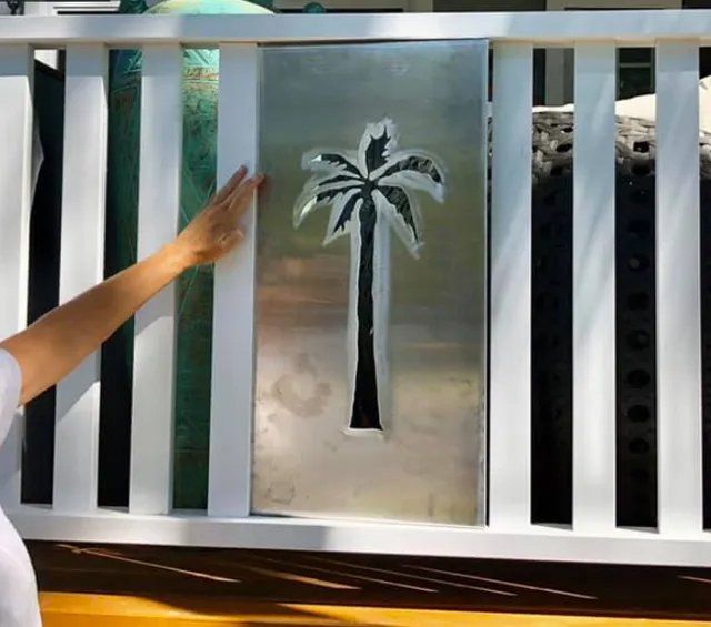 Metal Sheet with Palm Design on a deck in Coffs Harbour