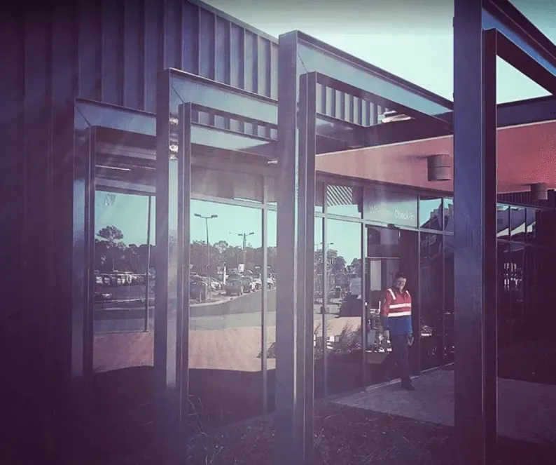 Store Entrance With Steel Framework — Arc Attack Fabrication in Woolgoolga, NSW