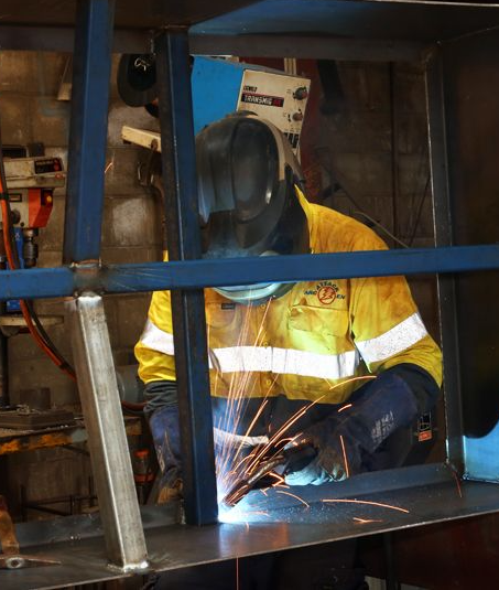 Welder Welding A Steel — Arc Attack Fabrication in Woolgoolga, NSW