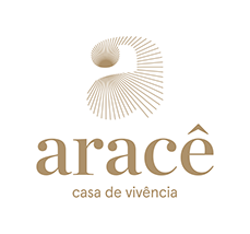 Logo for Aracê Casa de Vivência: beige stylized 