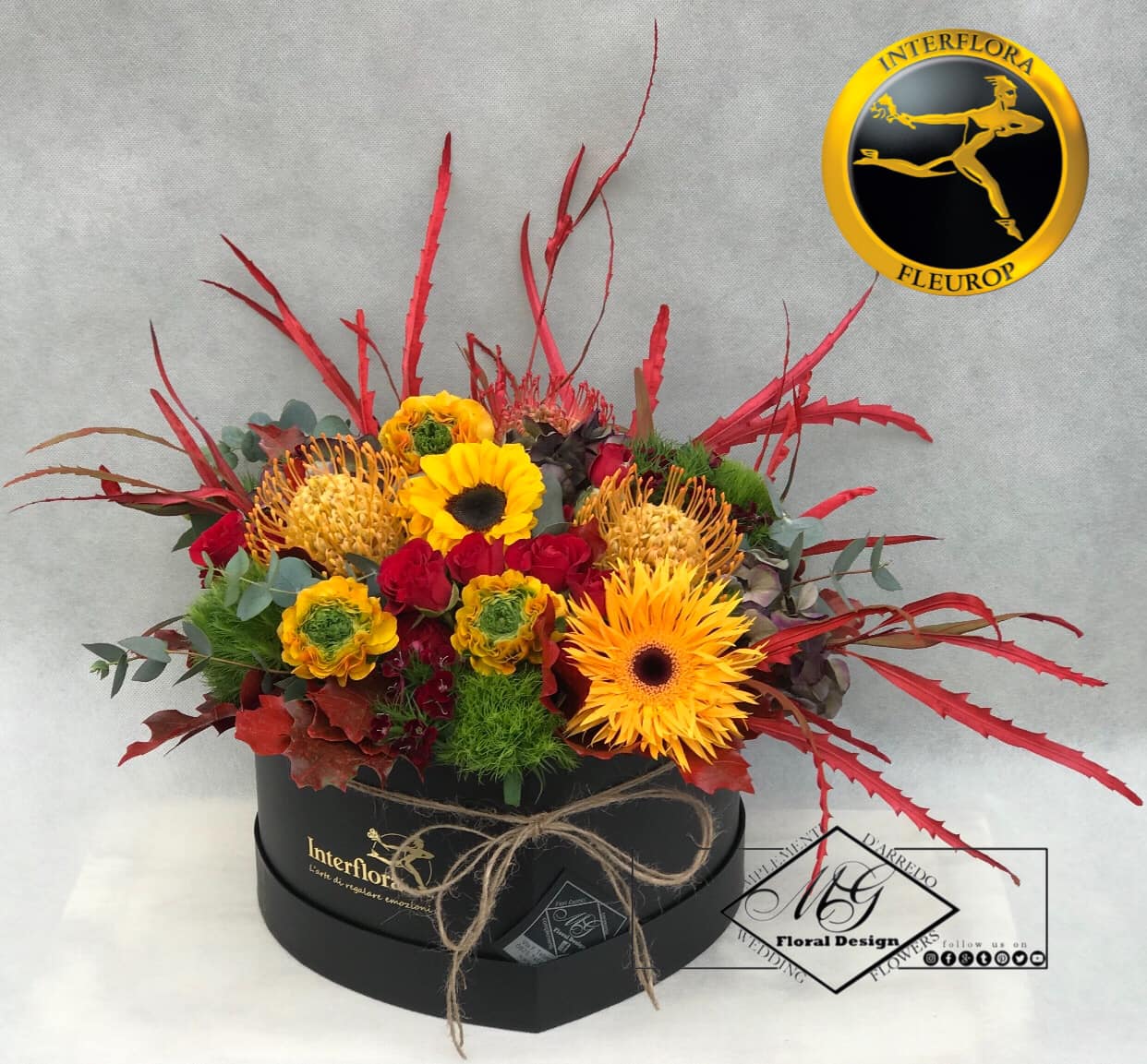 Box con fiori gialli