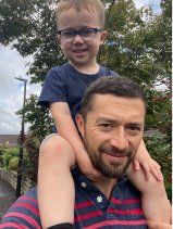 Committee Chair Person Lee Welsh and son