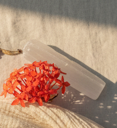 selenite crystal for cleansing and clarity at Ixora