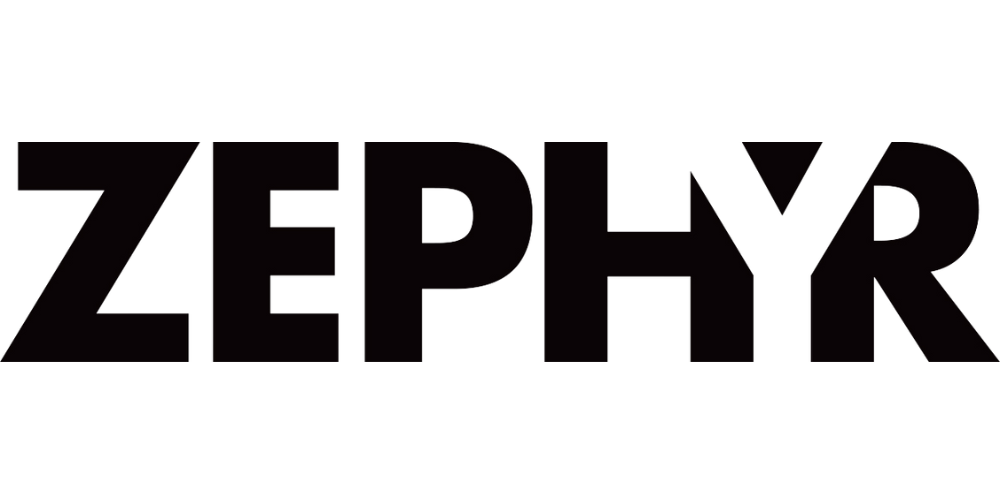 Black bold “ZEPHYR” wordmark logo on a white background