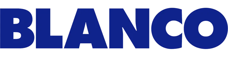 BLANCO logo in bold blue lettering on a white background