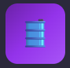 Blue barrel with gas on a purple background.