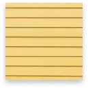 Yellow lined notepad page with a shadow on the left edge