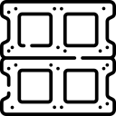 Black outline icon of four square panes with rounded corners, arranged in a 2x2 grid.