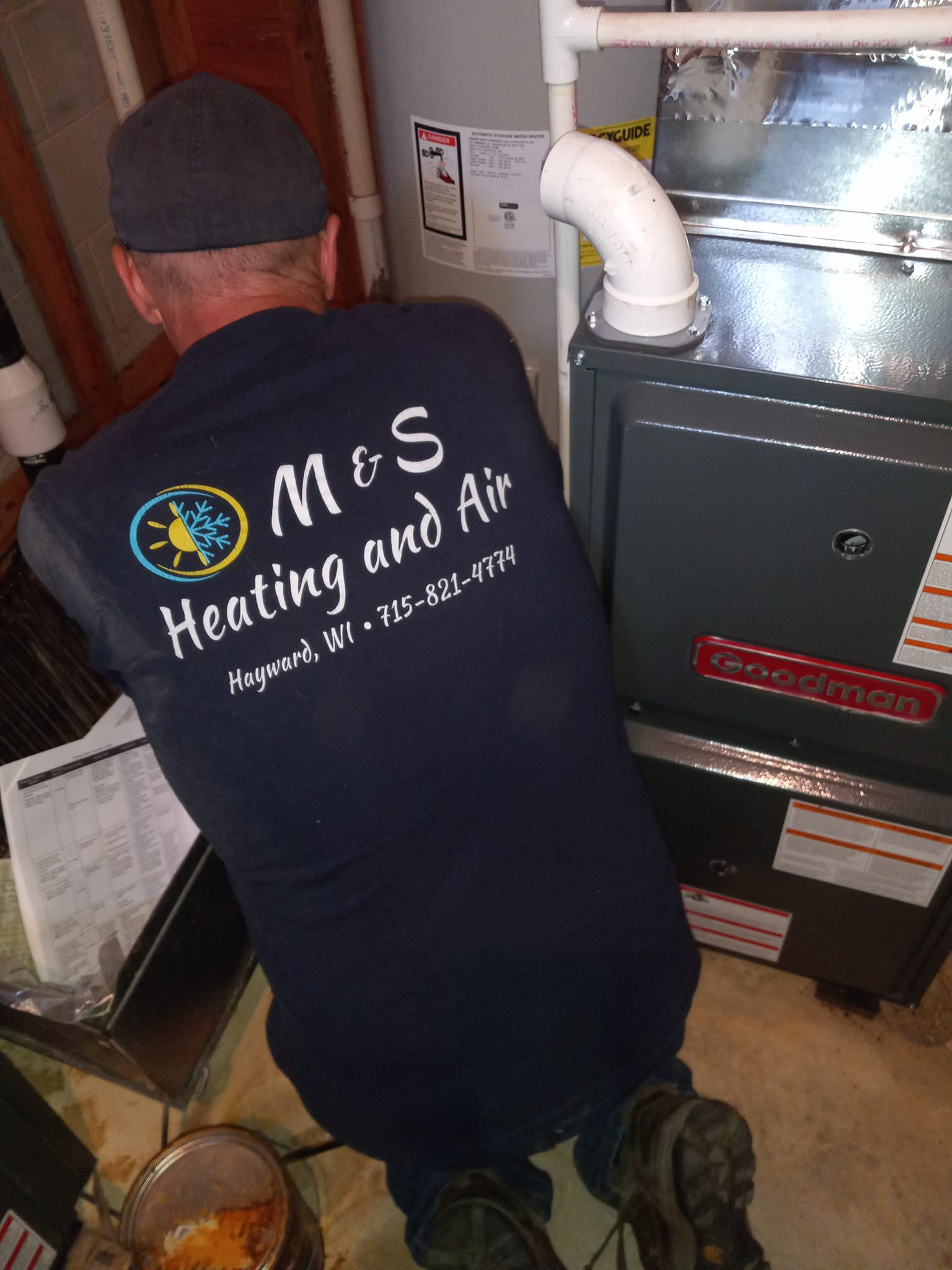 Man Working -Hayward, WI -M & S Heating and Air LLC Man Working -Hayward, WI -M & S Heating and Air LLC