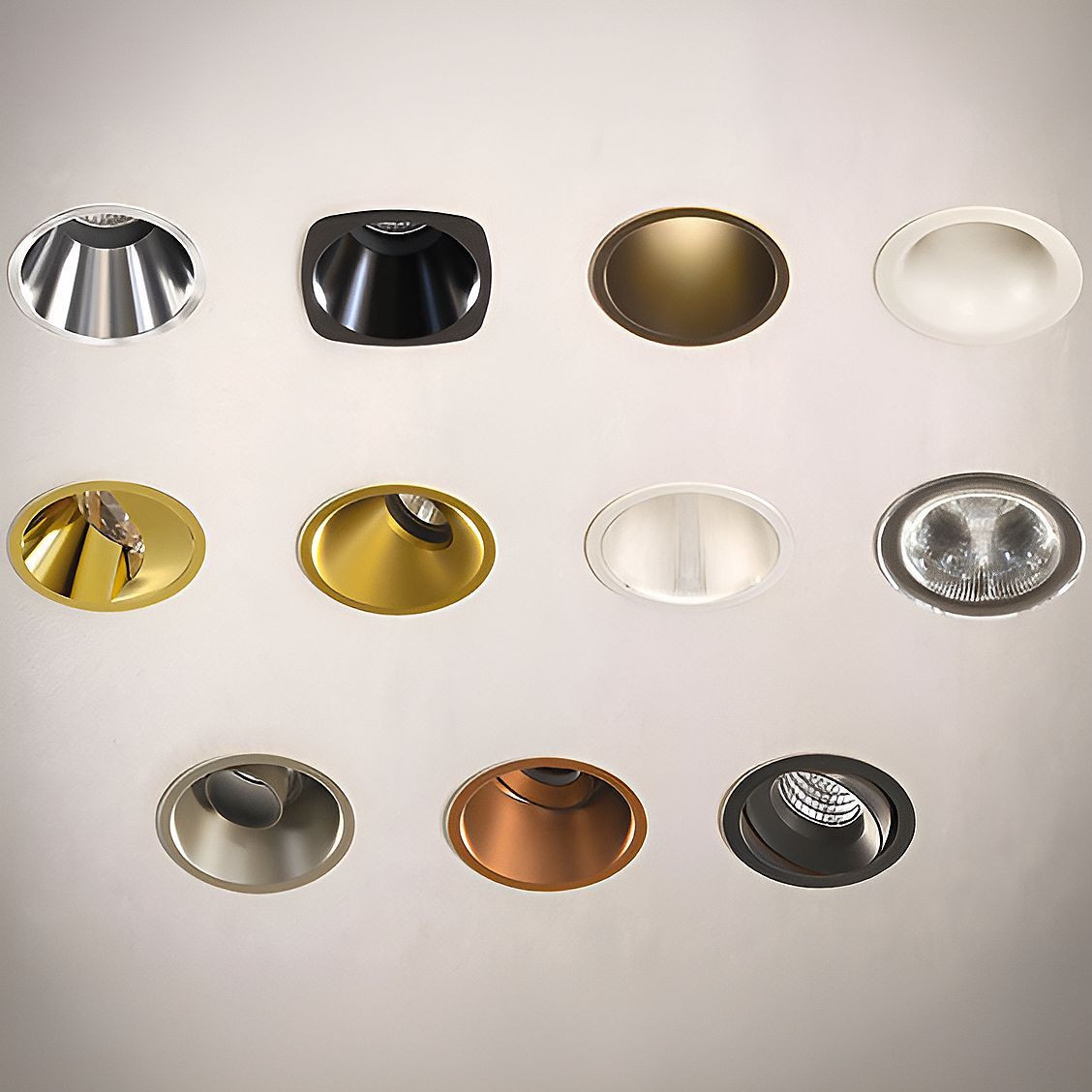 different reflectors downlights