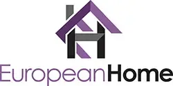 European Home logo with purple house roof icon and black/purple text