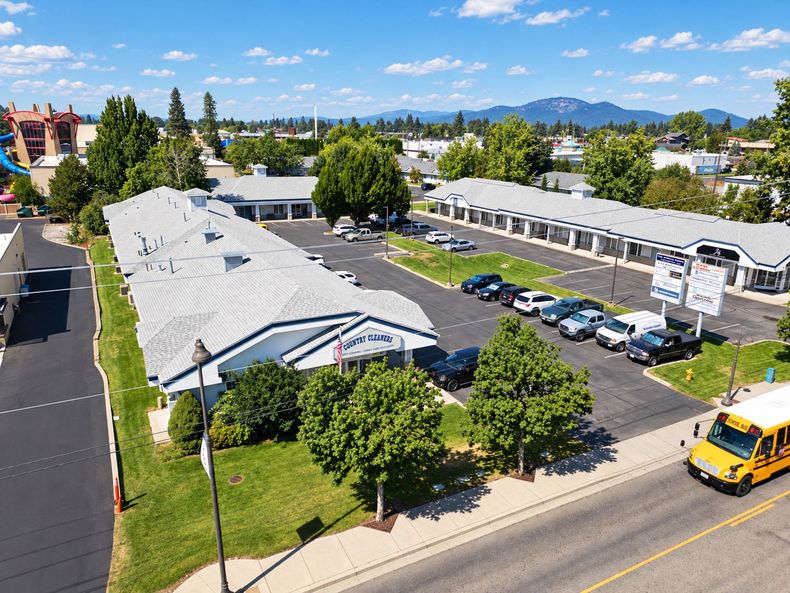 Aerial view of Country Cleaners in Hayden, Idaho