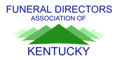 Funeral Directors Association of Kentucky logo with green mountains and blue text