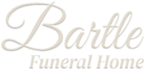 Bartle Funeral Home logo in beige script on a white background