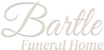 Bartle Funeral Home logo in beige script on a white background