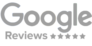 Google Reviews logo with gray text and five gray stars