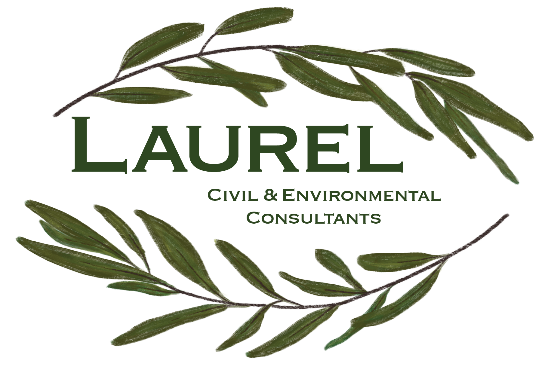 Logo for Laurel Civil & Environmental Consultants featuring the word