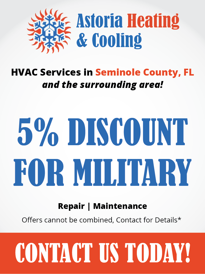 An advertisement for astoria heating and cooling in seminole county.