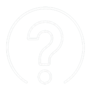 Light gray question mark icon inside a circular outline on a white background
