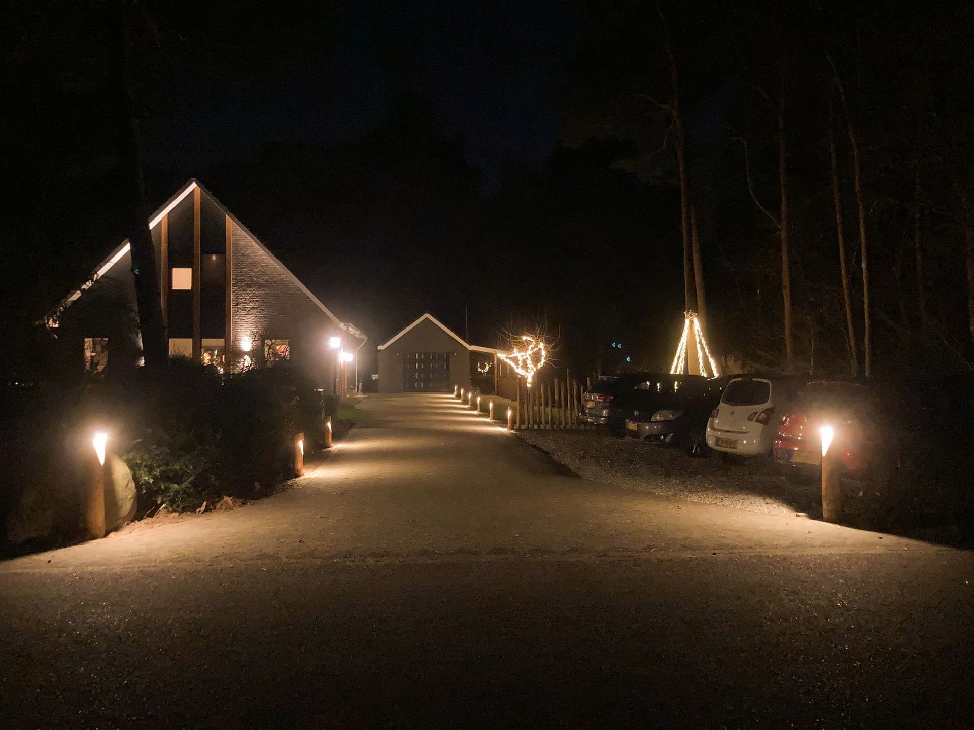 Tuinlamp Forte in het donker als padverlichting