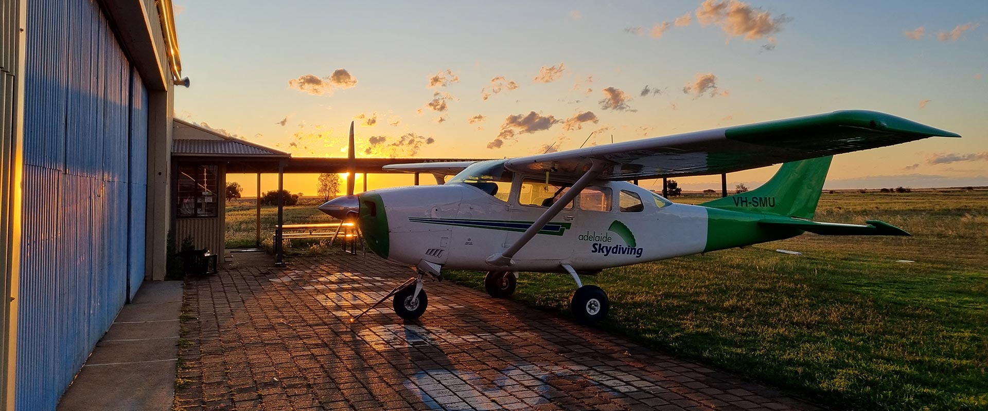 Jump aircraft parked at the end of a busy day