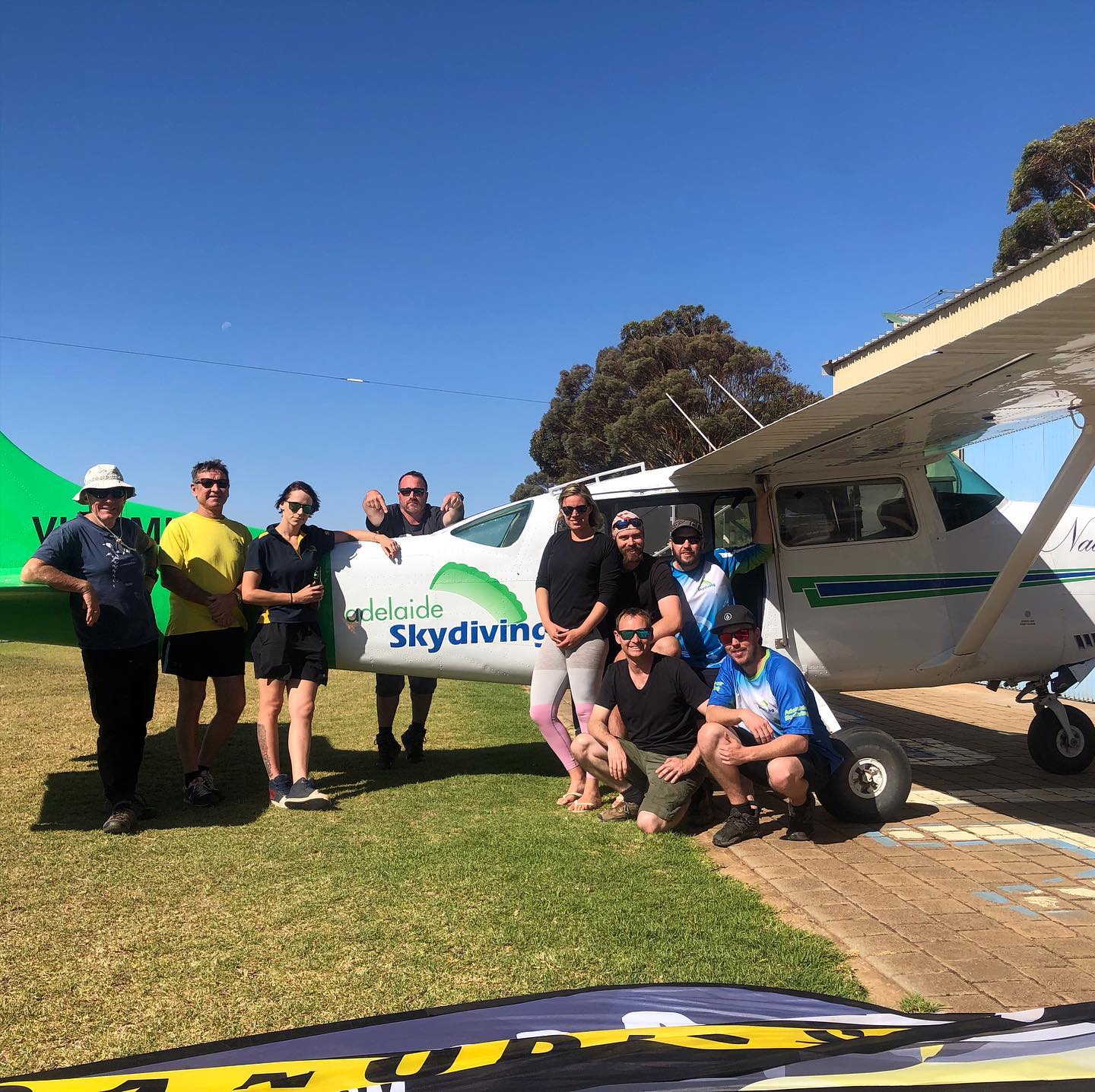 Adelaide Skydiving Centre people and plane