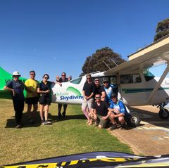Adelaide Skydiving Centre people and plane