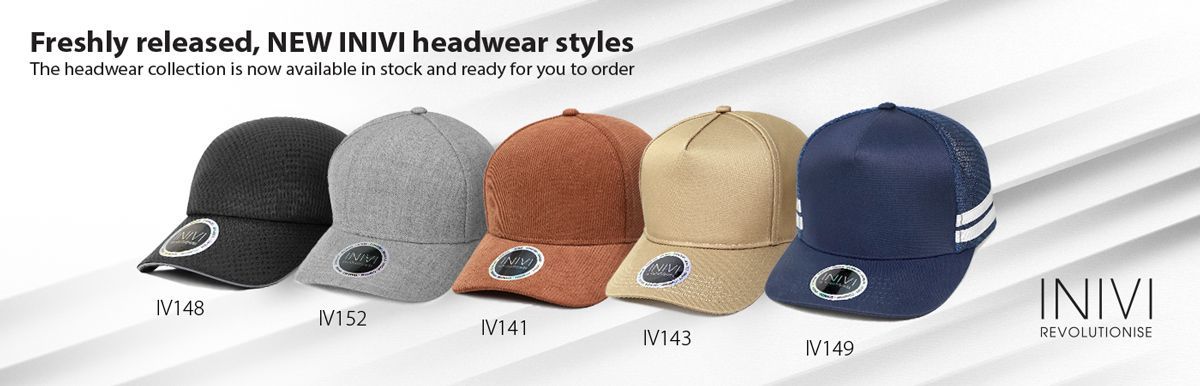 Five Different Colored Caps Ready For Order — Screen Printer in Dubbo, NSW
