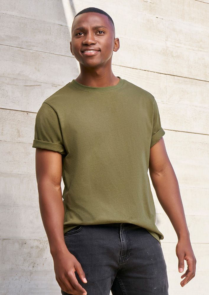 Man Wearing Plain Khaki Shirt — Screen Printer in Dubbo, NSW