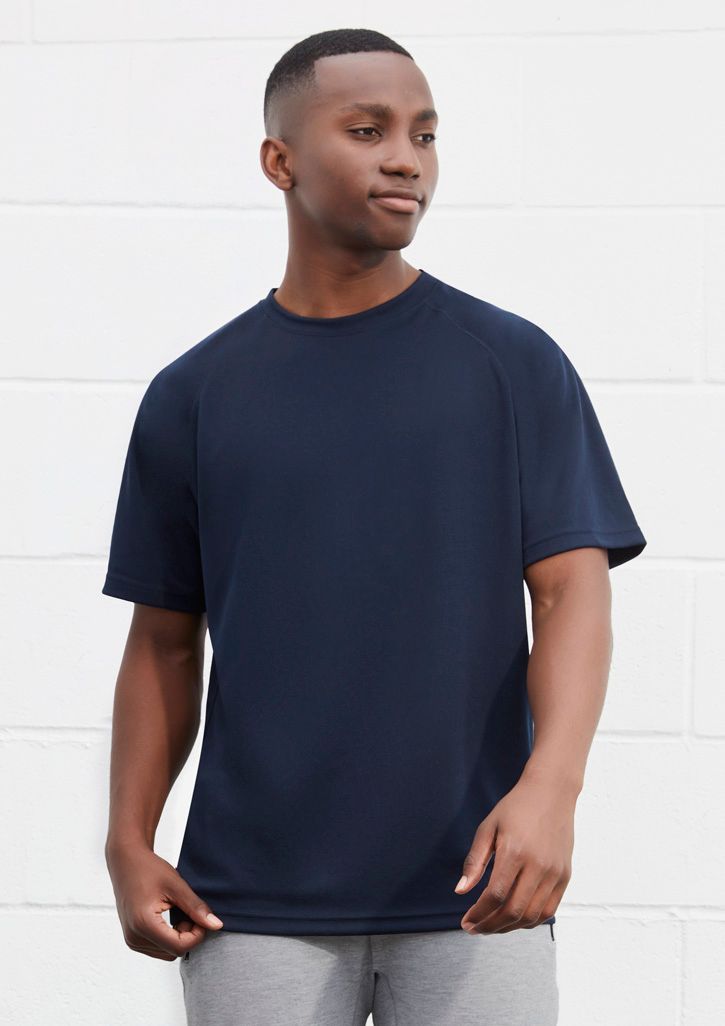 Man Wearing Plain Navy Blue Shirt — Screen Printer in Dubbo, NSW