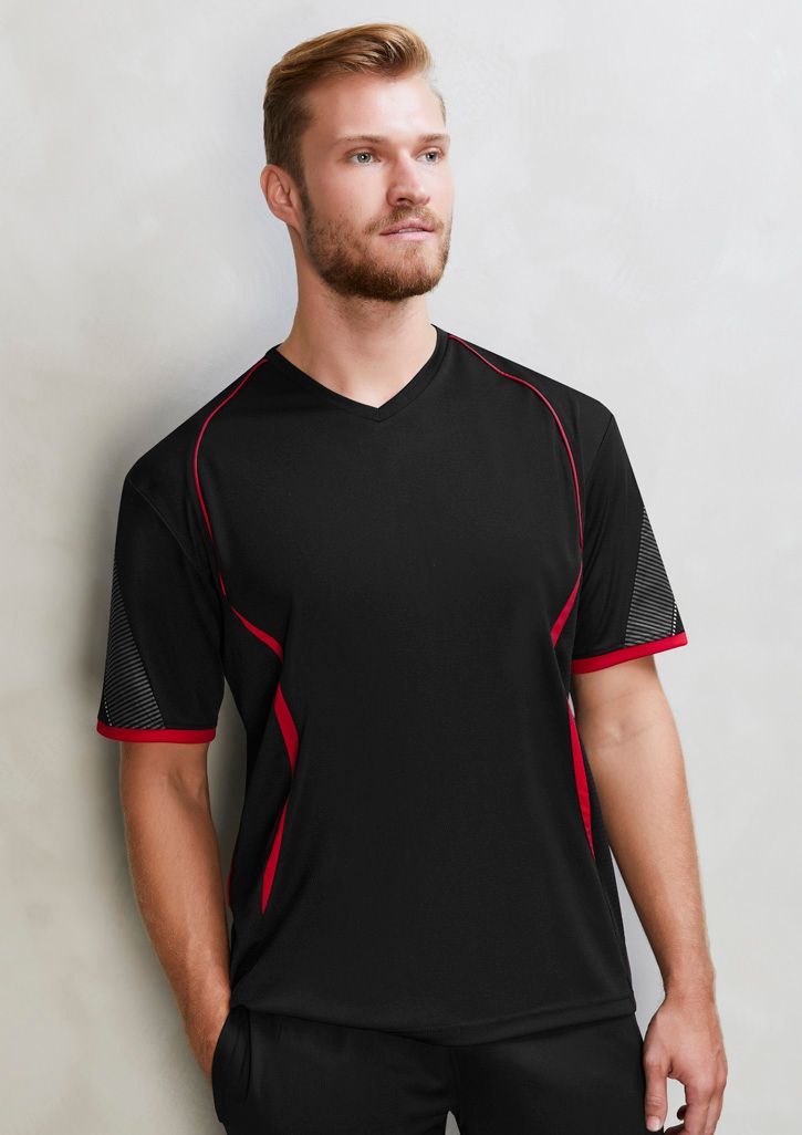 Man Wearing Black Shirt With Red Lining — Screen Printer in Dubbo, NSW
