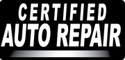 Black-and-white “Certified Auto Repair” sign in bold block letters