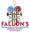 A logo for fallon 's refrigeration heating and cooling
