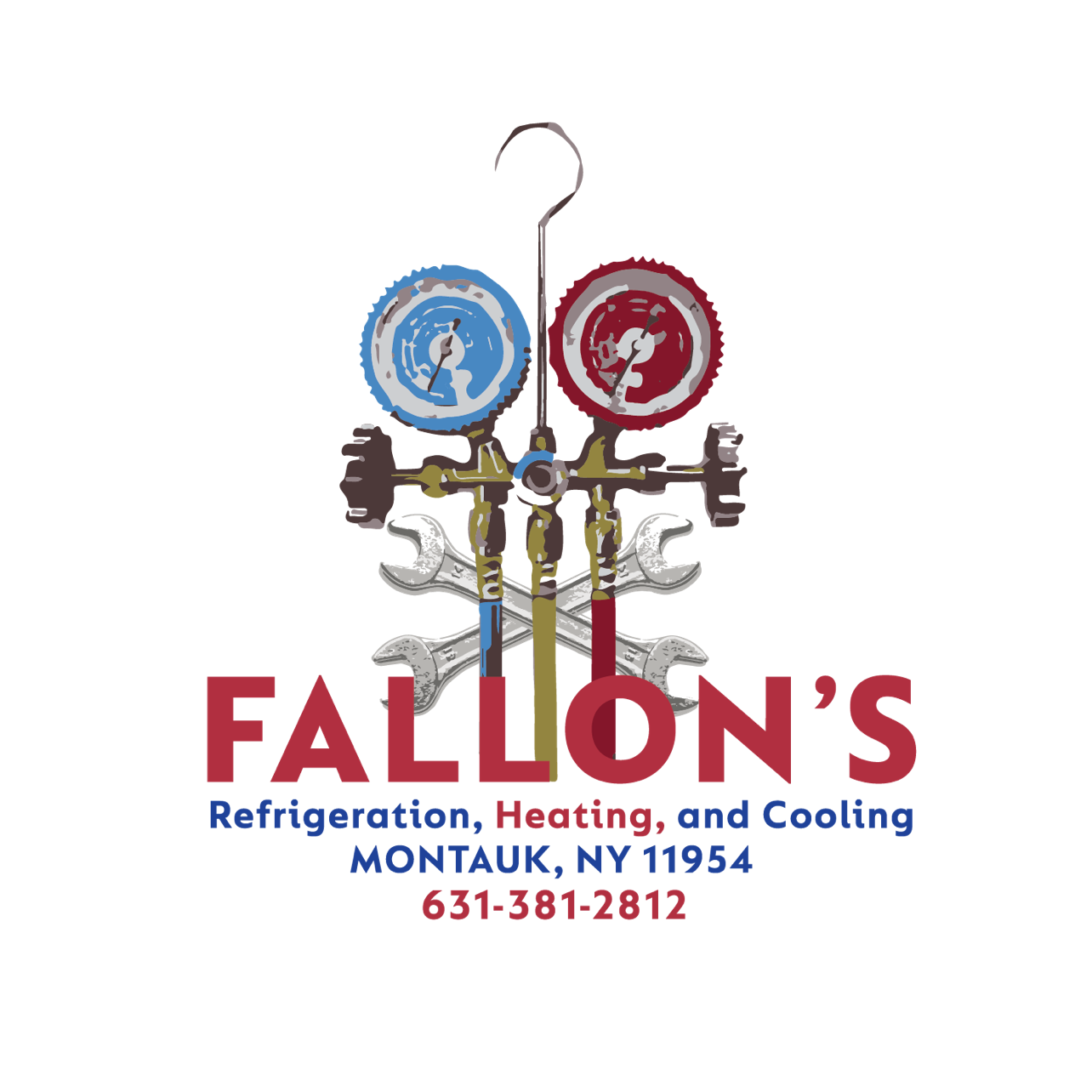 A logo for fallon 's refrigeration heating and cooling