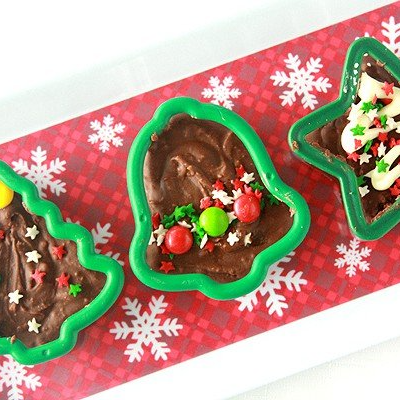Fudge in a cookie cutter