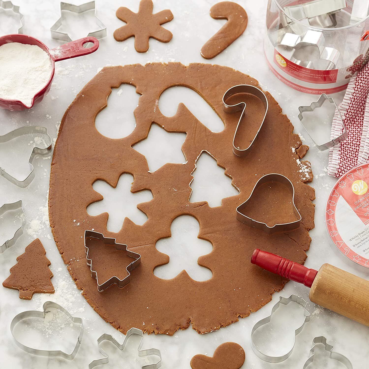 Mini Cookie Cutters with Gingerbread Dough