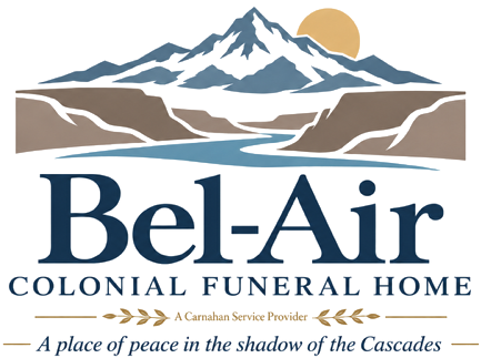 The logo for sample funeral home is shown on a white background.