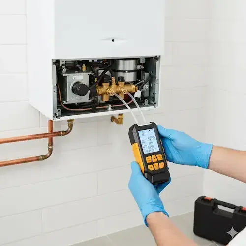 Gas pressure testing as part of annual boiler service