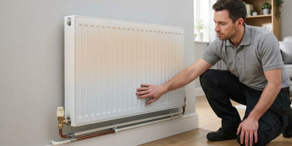 Radiator cold at the bottom and warm at the top due to sludge build-up