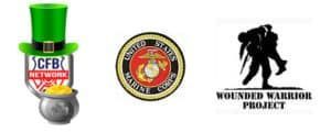 Logos for the CFB Network, the US Marine Corps, and the Wounded Warrior Project.